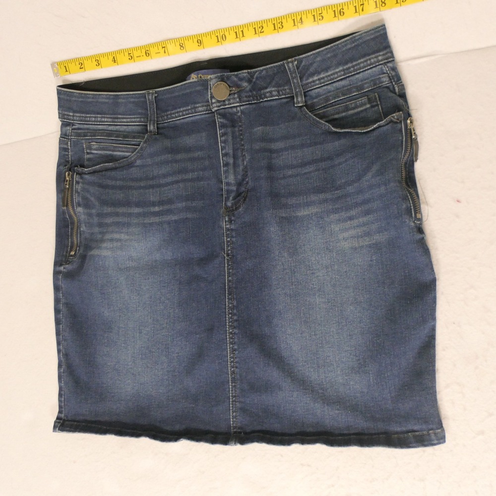 Democracy Women Denim Mini Skirt 14 Blue Absolution Stretch Minimalist B5100KEL8